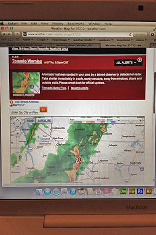 weather channel warnings on the laptop
