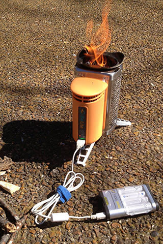 BioLite CampStove charging GoalZero Guide Plus