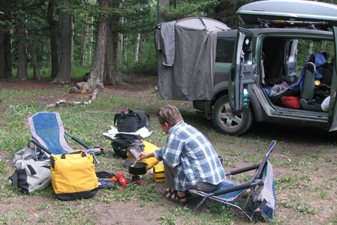 Stowaway chairs at camp