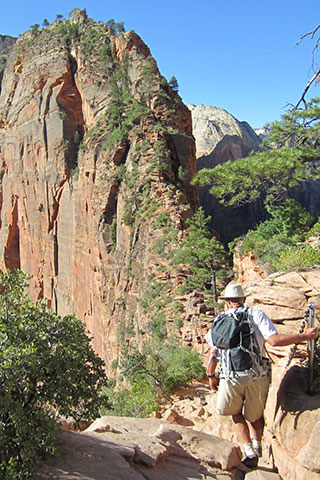 tilley hat on Angels Landing - Zion National Park