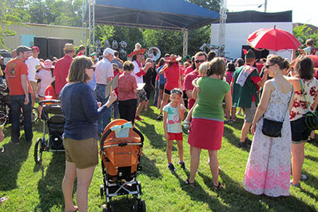 Jaff band playing at the band stand