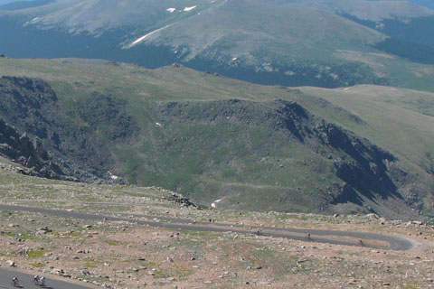 biking on Mount Evans