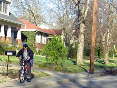 Town biking in the cold