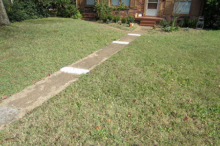 speed bumps on a sidewalk