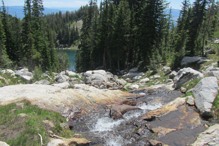 Amphitheater outlet feeding Surprise Lake below