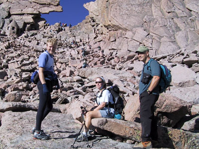 Amy on her first trip up Longs