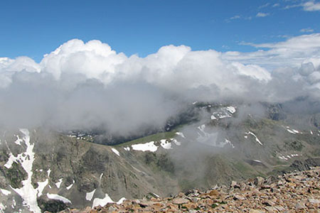 cloudy skies from the summit of Audubon