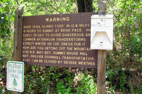 Sign at Barr Trailhead