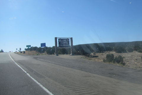 Colorful Colorado welcome sign