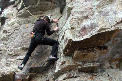 Climbing at Fall Creek Falls