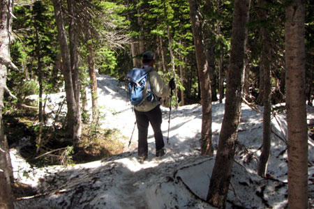 snow on the Flattop Mountain Trail