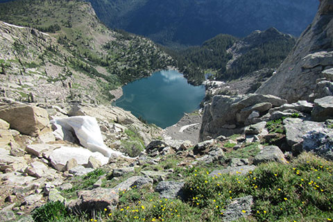 Lake Nokoni from the Northwest Ridge of Ptarmigan