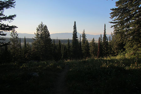 Morning over the valley from the trail