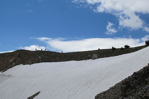 hikers on the Paintbrush divide