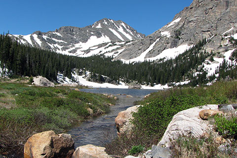 Pear Lake from the Pear Creek Outlet.