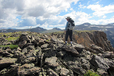 Amy on the summit of Ptatmigan Mountain