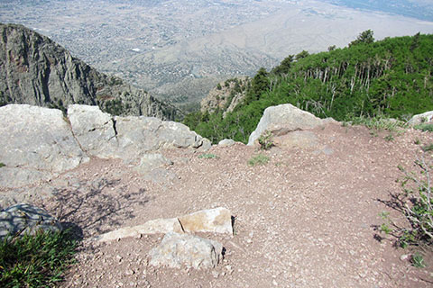 an overlook off the La Luz Trail on Sandia Mtn