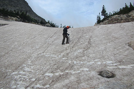 snow practice on the lower snow fields