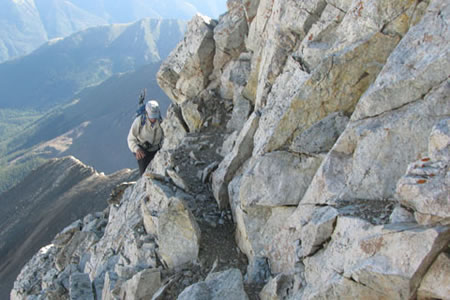 traversing below the crest