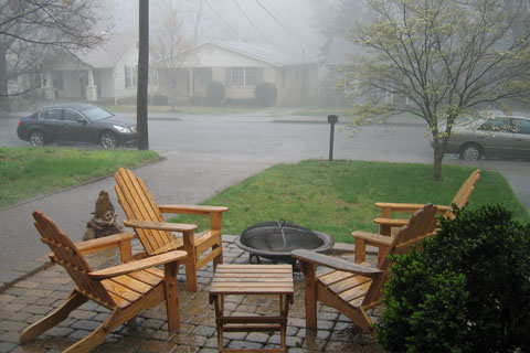 rain on the streets of Nashville