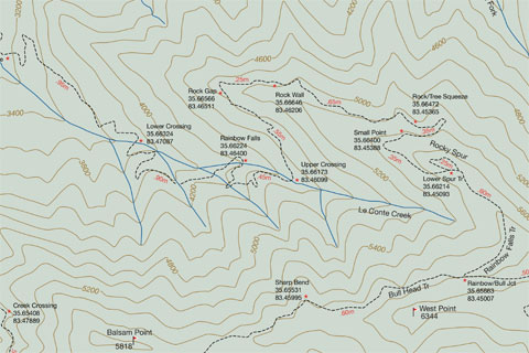 Rainbow Falls trail map