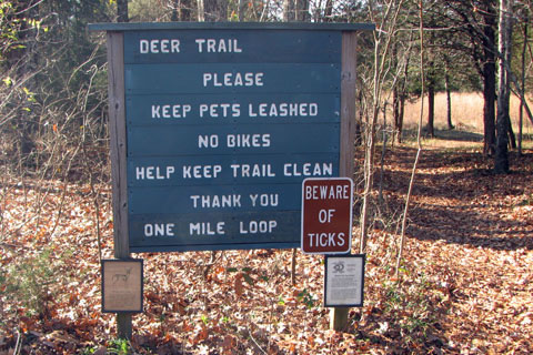 tick sign at Long Hunter Park