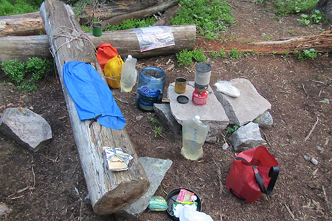 A backcountry kitchen