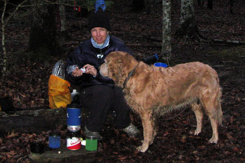 cooking evening meal at Big South Fork