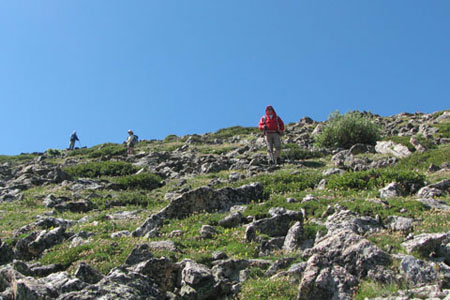 Descending the mountain