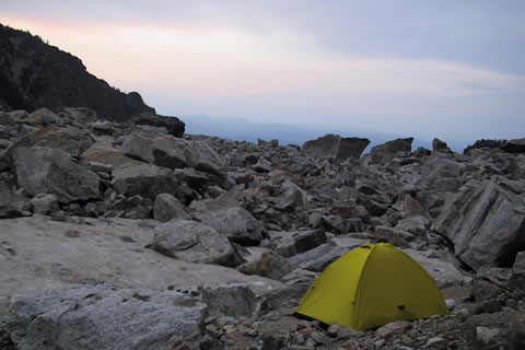 camp on teton Glacier