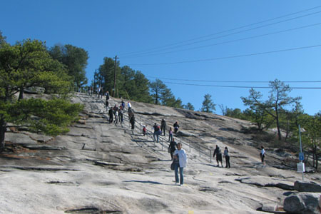 handrail over a steep section