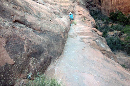 Amy on the Primitive Loop slickrock