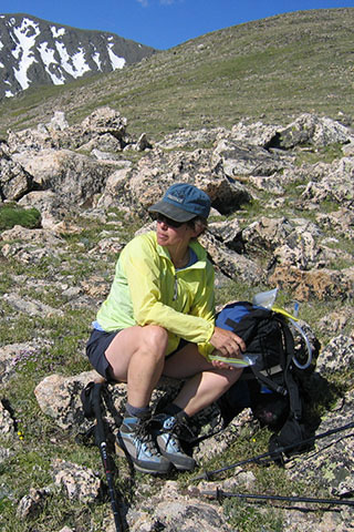 eating snacks on Mount Massive